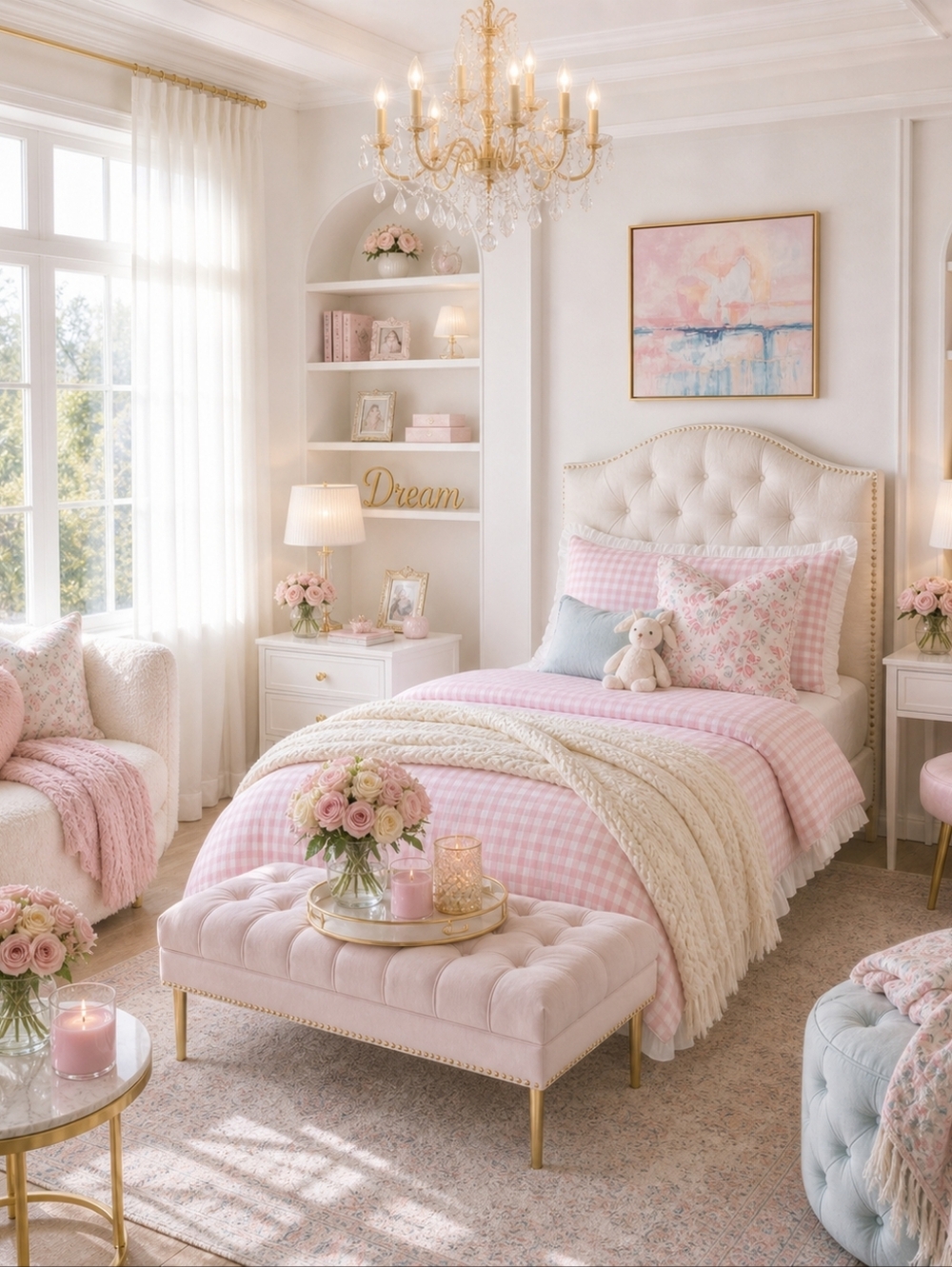 Sweet & Timeless Gingham & Ruffle Duvet Set